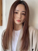 キートスバイガーランド (Kiitos by Garland) 前髪なしセンターパート小顔レイヤー顔まわりカットロングヘア