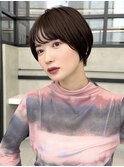 ショートヘアショートボブ縮毛矯正白髪ぼかし表参道青山30代