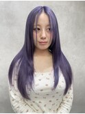 ホワイトグレージュミニウルフチェリーブラウンデジタルパーマ