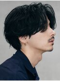 センターパート韓国刈り上げ緩めワンカールメンズカット原宿