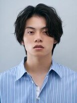 メンズニュアンスパーマ前髪長めハンサムショート