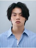 メンズニュアンスパーマ前髪長めハンサムショート