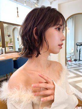 ロンドアベニール 北千住(Lond avenir) オリーブグレー/レイヤーカット/黒髪/マロンベージュ/北千住