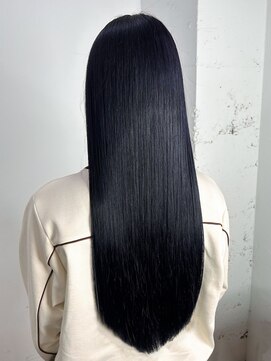 韓国ヘア顔周りレイヤー黒髪ロング_ba557912