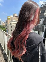 アジールヘア 池袋東口店(agir hair) ブリーチ&ダブルカラーインナーカラーレッド池袋東口