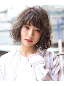 アリン(allin) 【切りっぱなしボブ】ヌーディーパーマ