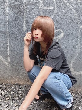 リアイス(Re:ICE) ミニウルフ/くすみブルー/流れるレイヤー/インナーハイライト