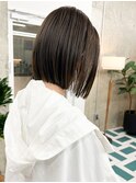 オリーブブラウン×切りっぱなしボブ