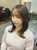 ジル ヘアデザイン ナンバ(JILL Hair Design NAMBA) くびれミディ×明るめベージュ♪/韓国巻き/顔まわり/セミディ