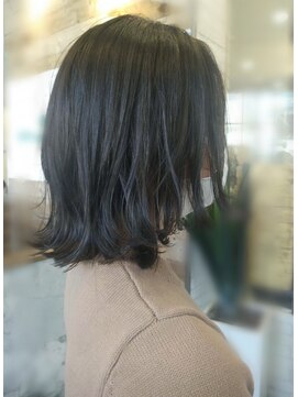 ヘアアートヒサ(HAIR ART hisa) 「RYOKO」304050代 濡れ感ボブ×ダークグレー