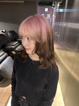 ペレ 栄店(PELE) デザインカラー/レイヤーカット/ウェットヘア/オリーブベージュ