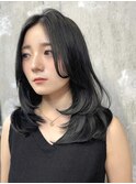内巻きワンカールレくびれイヤーミディアム大人可愛い