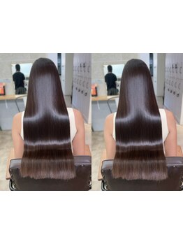 毛先までふんわりなめらかな質感の縮毛矯正☆髪質やクセに合わせてダメージを極限まで抑える薬剤選定/池袋