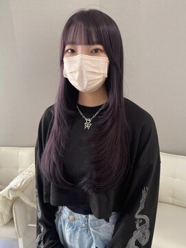 チル 福井駅前店(Chill) 福井駅前ダブルカラーラベンダーレイヤーシャギーカット韓国学生