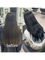 ガルボヘアー 桟橋店(garbo hair)&nbsp;ブルーブラック 暗め 透明感 ツヤ感