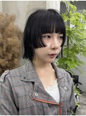 【GEEKS渋谷】姫カットレイヤー/小顔ボブ/春ヘア/シアーブラック