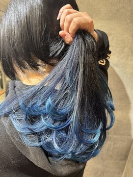 キャラ シャローネ 池袋(Chara Chalone) クラゲカット/グラデーションカラー/ネイビー/ブルー/【たいし】