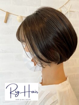 リグヘアー(Rig Hair)の写真/ショートヘアに自信あり！渡英経験を持つスタイリストが、骨格・髪質に合わせた似合わせカットをご提供◎
