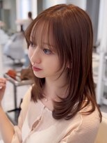 レイヤースタイル/小顔に見せる顔まわり/マロンベージュ