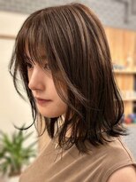 キュレア(C..ure.are)&nbsp;小顔カットオリーブブラウン透明感艶感カラーくびれレイヤー