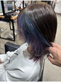 インナーカラー　ブルー＆パープル