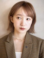 ガーデンヨコハマ(GARDEN YOKOHAMA)&nbsp;コーラルオレンジ ミディアムヘア くびれヘア シースルーバング