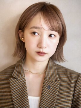 ガーデンヨコハマ(GARDEN YOKOHAMA) コーラルオレンジ ミディアムヘア くびれヘア シースルーバング