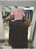 ハイトーンボブ　ピンク