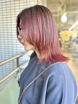 ロジェ(loje) 20代30代40代 似合わせミディアムレイヤーカット/チェリーレッド