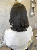 ブリーチなしカラー◎レイヤーカットダークグレー韓国風くびれ