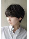 大人可愛い20代30代40代黒髪前下がりショートボブ丸みショート◎