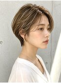 (ICY土屋)ショートヘアショートボブナチュラルハイライト