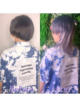 エクステ専門店あるじゃんすー 柏店 シルバーパープルウルフ#シールエクステ#エクステ#小顔#柏