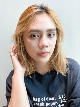 アイティー バイ アルバム 中野店(IT by ALBUM) ラフミディ_ハイライトカラーセミウェットウェーブ_7784