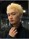 アップバングツーブロックダブルカラーブリーチメッシュ