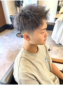 【IRIE HAIR赤坂】シルバーホワイトアッシュツーブロック