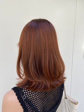 ノク 渋谷(nok) オレンジブラウンカラー　セミディ