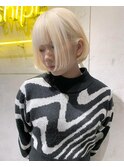 ホワイトブロンド/ブロンド/ボブ/学割U24/ハイトーン