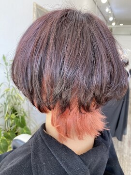 アオイ(AOI) マッシュウルフ☆インナーカラーピンク