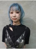 レイヤーカット＆夏におすすめ涼しげ水色デザインカラー