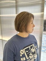 リノア 鵠沼海岸(LINOA)&nbsp;デザインカラー/レイヤーカット/ウェットヘア/オリーブベージュ