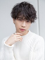 シティ(CITY) 小久保styleフェザーパーマグレーブルーカラー刈り上げショート