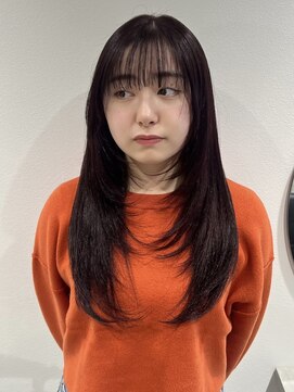 ラミエバイメルト 下北沢(lamie by melt) レイヤーカットwカラーボルドーカラーロングレイヤーウルフ