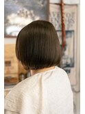 20代30代小顔ゆるふわショートボブ アッシュブラウン