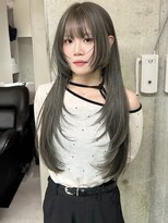 ソル ジングウマエ(SOL JINGUMAE)&nbsp;mayu//ワンブリーチで叶うオリーブグレージュ透明感アッシュ