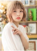 ハイトーンカラーフレンチカジュアル小顔ボブc6戸頭10代20代30代