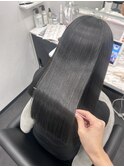 ロングヘアーブルーブラックカラー髪質改善 赤坂見附