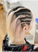 コーンロウ風編み込みヘア【京都/ヘアセット/着付け】