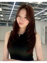 ユーフォリア 池袋東口駅前店(Euphoria) 韓国風レイヤーカットロングレイヤー大人可愛いシースルーバング