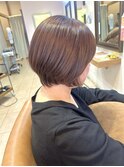 丸みショート×ラベンダーブラウン